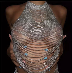 Rhinestone Drape Top