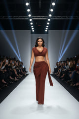 Drape Pant Set Brown