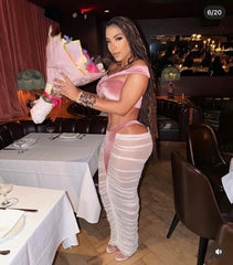 Velvet Mesh Skirt Set