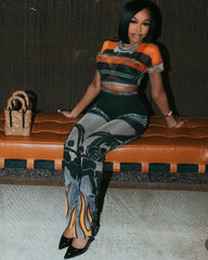 Mesh Flame Pant Set