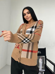 Plaid Oversized Cardigan