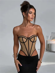 Contrast Corset Top