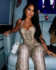 Halter Snake Pant Set