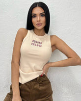 Meow Rhinestone Tank Top