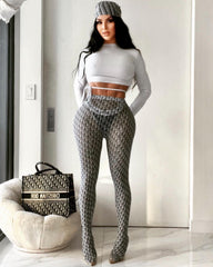 Blue Mini Print Tights