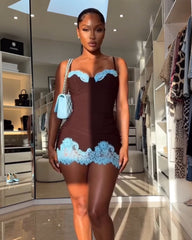Chocolate Lace Mini Dress