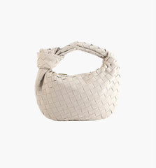 Woven Suede Bag Off White