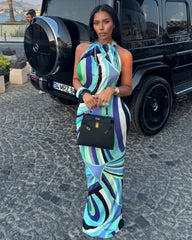 Kiwi Midi Halter Dress