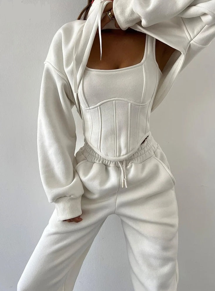 Corset Sweatsuit Set White showroomdolls