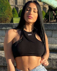 OFF Racerback Crop Top
