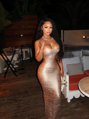 Gold Midi Bandage Dress