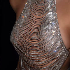 Rhinestone Drape Top