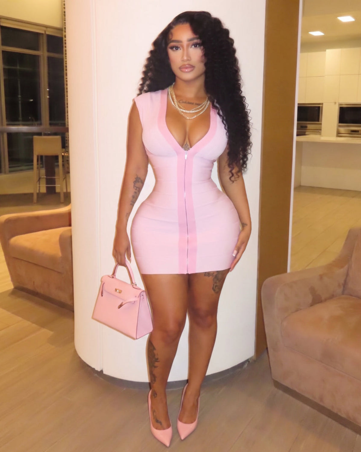Two Tone Bandage Dress