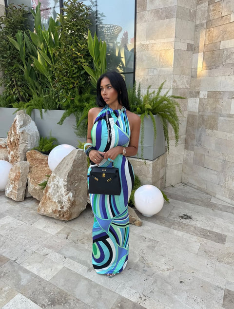 Kiwi Midi Halter Dress