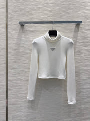 Triangle Crop Turtleneck Top