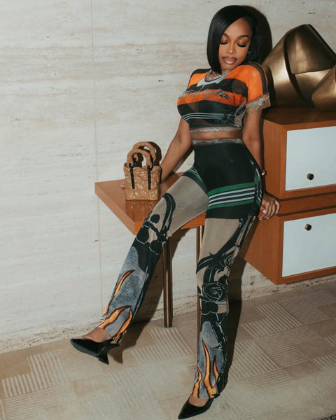 Mesh Flame Pant Set