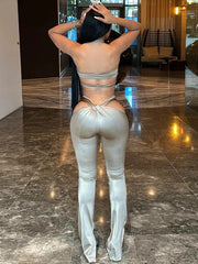 Cassie Pant Set Silver