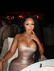 Gold Midi Bandage Dress