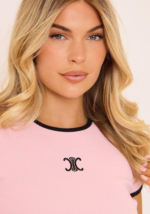 Claire Contrast Top Pink