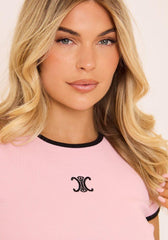 Claire Contrast Top Pink
