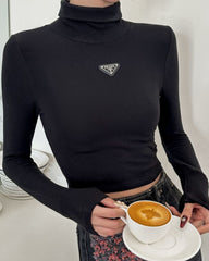 Triangle Crop Turtleneck Top