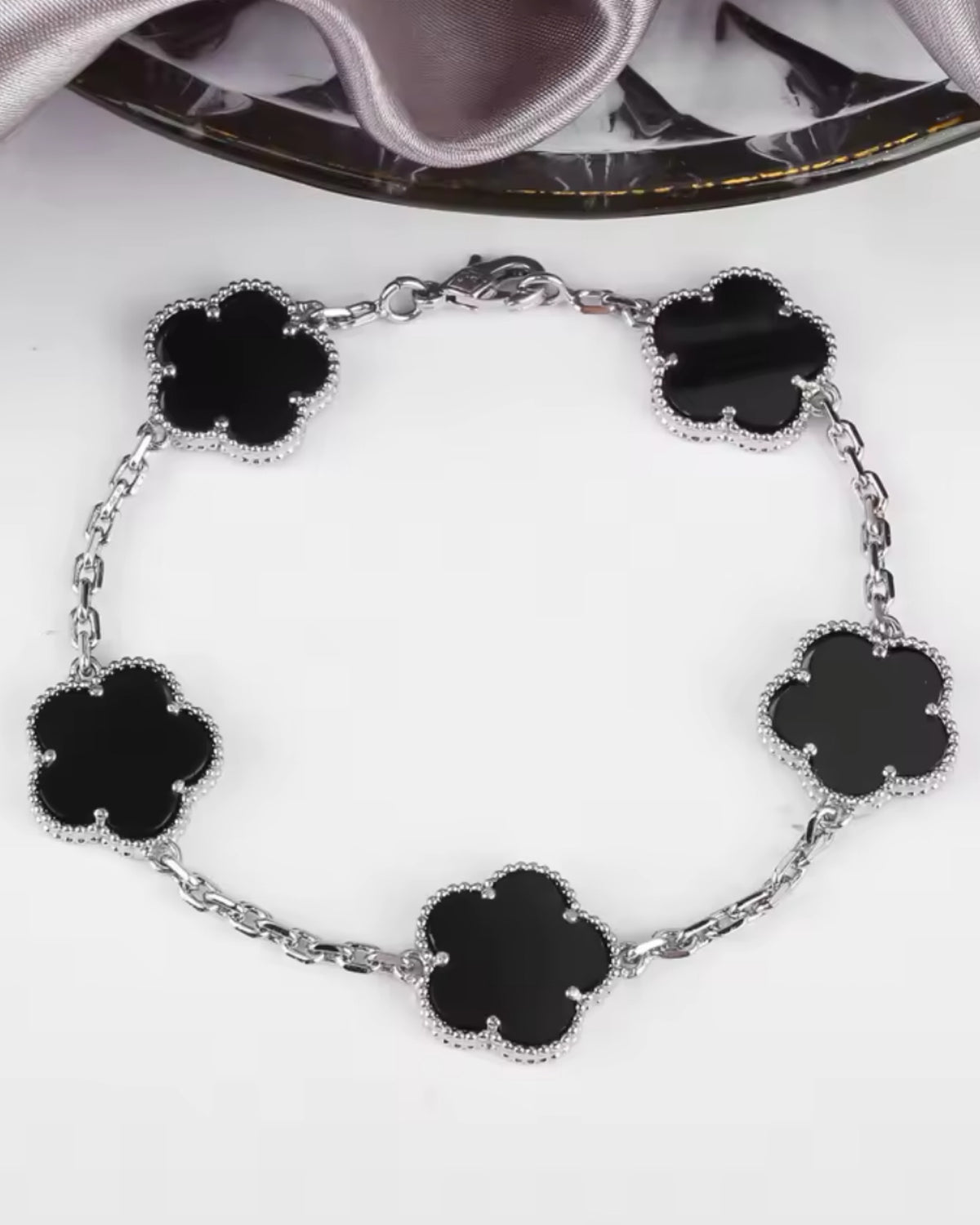 Black Clover Bracelet Silver
