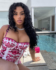 Foreign Tiles Red One Piece Swimsuit