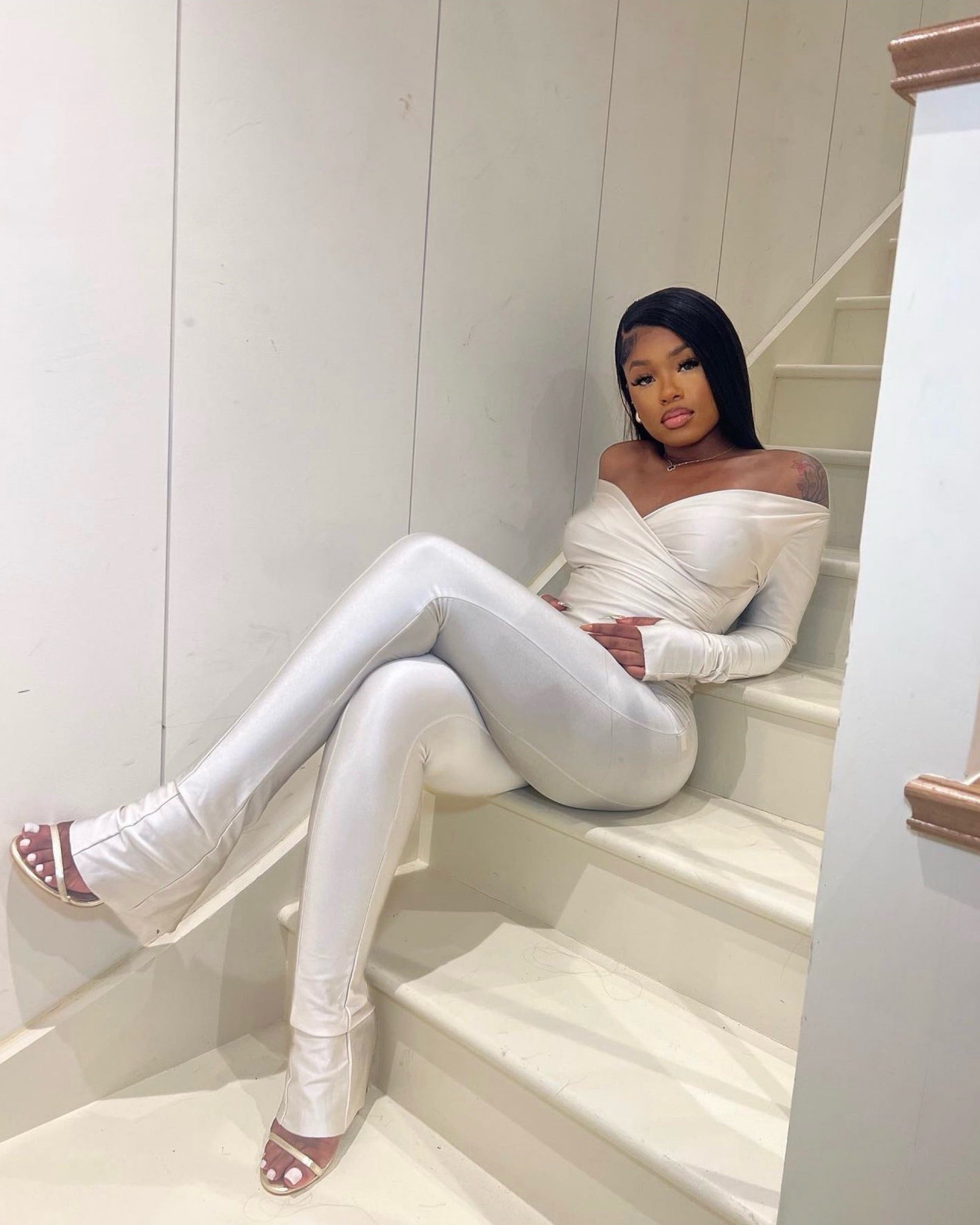 Tiana Pant Set White
