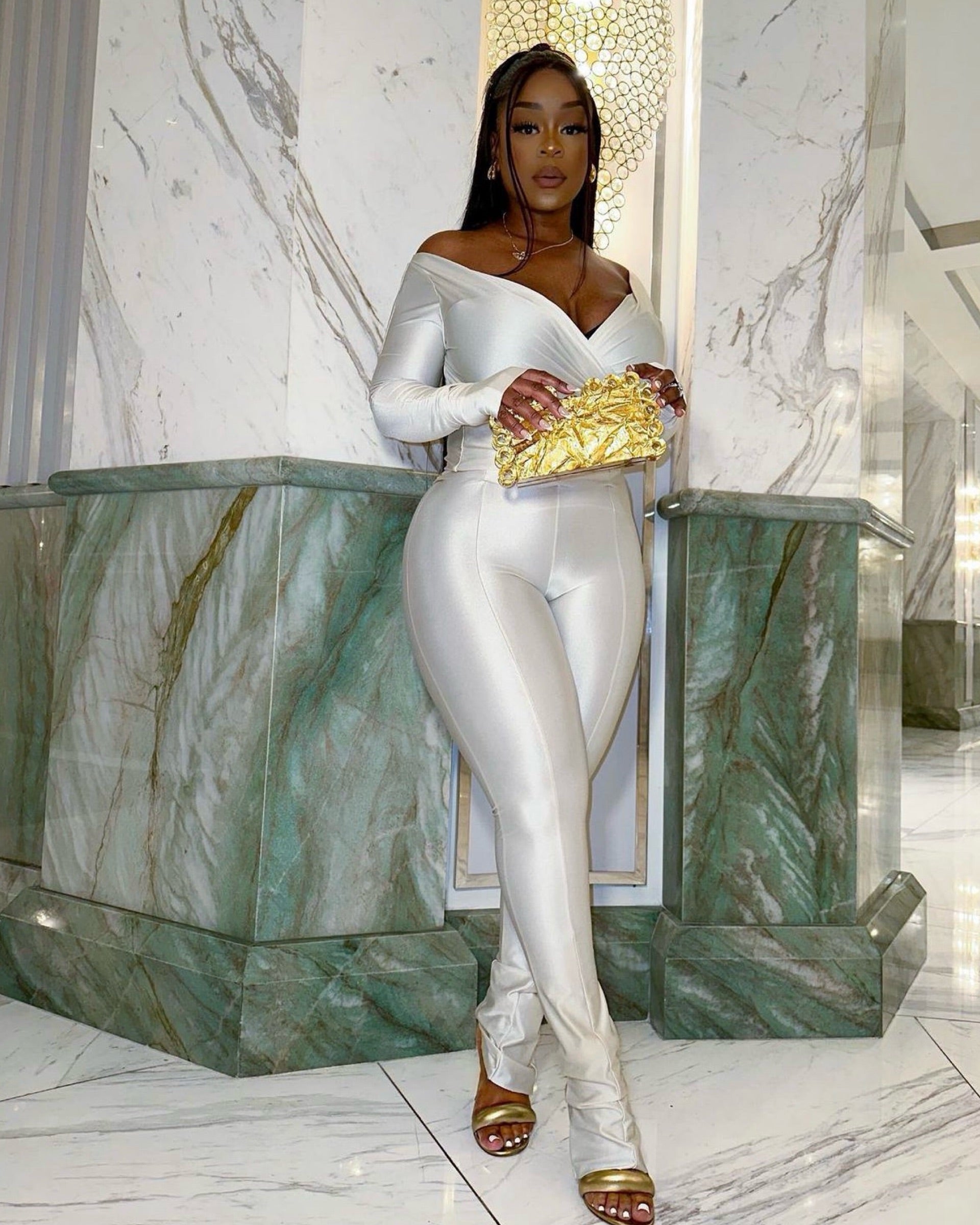 Tiana Pant Set White