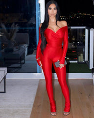 Tiana Pant Set Red