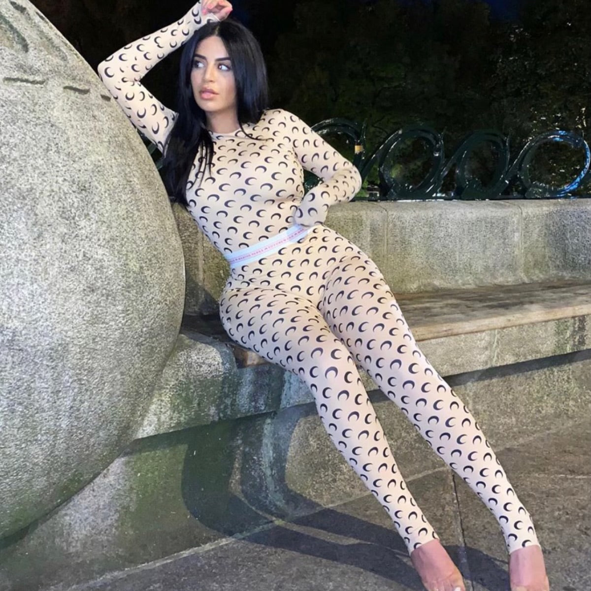 Moon Pants Set Nude