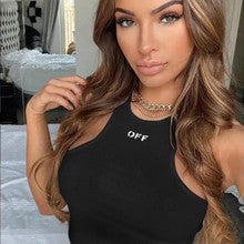 OFF Racerback Crop Top