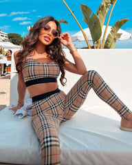 Plaid Pants Set