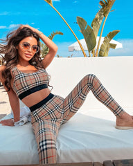 Plaid Pants Set