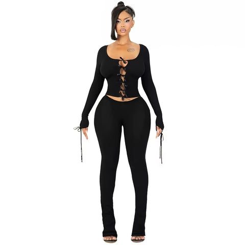 Pretty In Black Pant Set