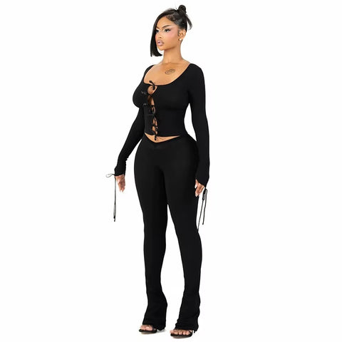 Pretty In Black Pant Set