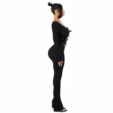 Pretty In Black Pant Set
