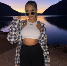 OFF Racerback Crop Top